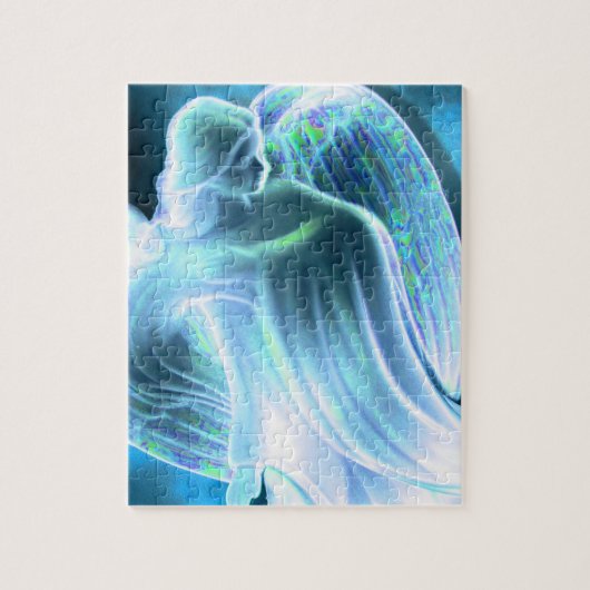 ブルー威厳のあるエンジェルパズル ジグソーパズル (縦)