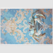 ブルー威厳のあるトロピカルカニヴィンテージアートデコール 薄葉紙 (正面)