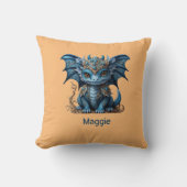 ブルー威厳のあるベビードラゴン2024年中国の新年 クッション (正面)