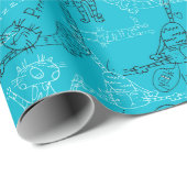 ブルー子猫カットアンティクス ラッピングペーパー (ロールコーナー)