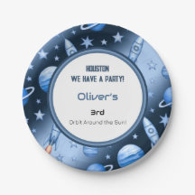 ブルー宇宙アドベンチャーロケット子供の誕生日グラフィック