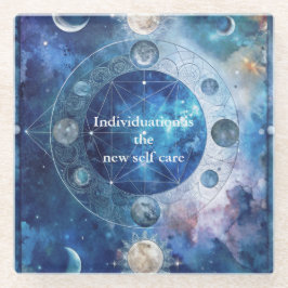 ブルー宇宙インスパイアユン個性 ガラスコースター