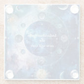 ブルー宇宙インスパイアユン個性 ガラスコースター (裏面)