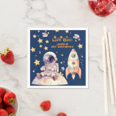 ブルー宇宙スターズ&宇宙飛行士子供の誕生日パーティー スタンダードカクテルナプキン (インサイチュ)
