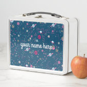 ブルー宇宙パーソナライズされた弁当箱 メタルランチボックス (インサイチュ)