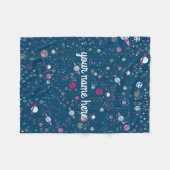 ブルー宇宙パーソナライズされた毛布 フリースブランケット (正面(横))