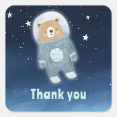 ブルー宇宙ベアーサンキューバット スクエアシール (正面)