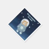 ブルー宇宙ベアーミッション完了スターリースカイ スタンダードカクテルナプキン (角)