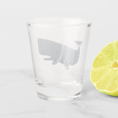 ブルー宇宙ホエールセーター海馬ホリデーパーティーおもしろい ショットグラス (裏面)