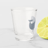 ブルー宇宙ホエールセーター海馬ホリデーパーティーおもしろい ショットグラス (左)