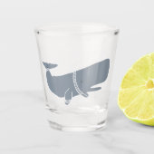 ブルー宇宙ホエールセーター海馬ホリデーパーティーおもしろい ショットグラス (正面)