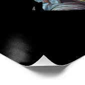 ブルー宇宙猫宇宙飛行士ホールドモジ白熱［赤熱］光を放つュール ポスター (コーナー)