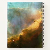 ブルー宇宙金ゴールドグリッタースパークルネームモノグラム ノートブック (裏面)