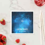 ブルー宇宙銀河系バー（ユダヤ教の）バル・ミツバー スタンダードカクテルナプキン (インサイチュ)