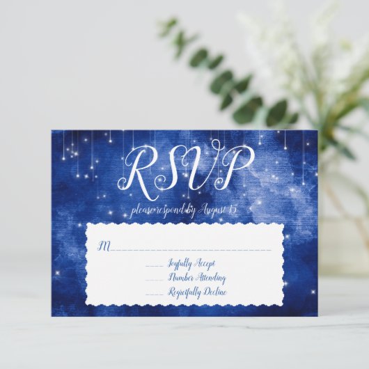 ブルー宇宙銀河系天星RSVP応答 招待状 (スタンド正面)