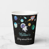 ブルー宇宙飛行士宇宙誕生日 紙コップ (裏面)