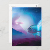 ブルー宇宙魚 ポストカード (正面/裏面)