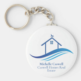 ブルー実在エステート会社ホームロモダンゴカスタム キーホルダー