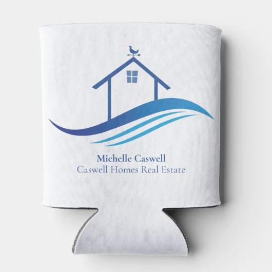 ブルー実在エステート会社ホームロモダンゴカスタム 缶クーラー (裏面)