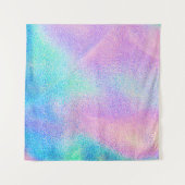 ブルー実在ピンクの緑の色のホログラフィックテクスチャ タペストリー (正面)