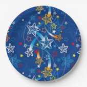ブルー射撃、 発砲スターズパターン紙プレート ペーパープレート (正面)