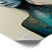 ブルー小妖精や小人ファンタジーアートポスター ポスター (角)