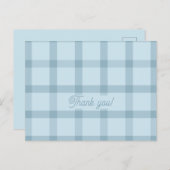 ブルー市松模様にカード ポストカード (正面/裏面)