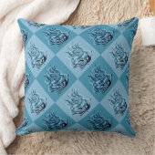 ブルー市松模様に抽象芸術ブルーバラ装飾用クッション クッション (ブランケット)