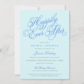 ブルー幸せなブライダルシャワー招待状 招待状 (正面)
