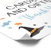 ブルー幽霊ハロウィンカード&ギフトパーティーサイン ポスター (角)