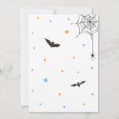 ブルー幽霊ハロウィーンベビーは醸造ベビーシャワー 招待状 (裏面)