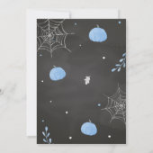 ブルー幽霊ハロウィーンベビーシャワー 招待状 (裏面)