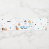 ブルー幽霊ハロウィーンリトルブベビーシャワー ペットボトルラベル (シングルラベル)