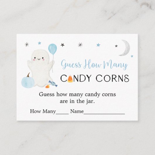 ブルー幽霊ハロウィーン推測ゲームの数 エンクロージャーカード (正面)