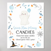 ブルー幽霊ハロウィーン推測ゲームの数 ポスター (正面)