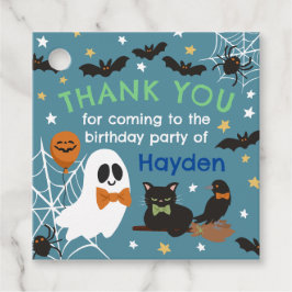 ブルー幽霊ハロウィーン誕生日パーティーありがとう フェイバータグ