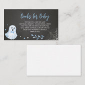 ブルー幽霊ハロウィーン赤ちゃんシャワーブックベビー エンクロージャーカード (正面/裏面)