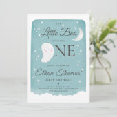 ブルー幽霊リトルブバースデーパーティハロウィーン 招待状 (スタンド正面)