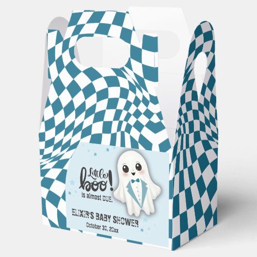 ブルー幽霊リトルブーはほとんど赤ちゃんシャワー フェイバーボックス (オープン)