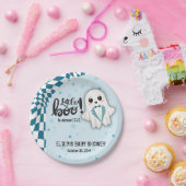 ブルー幽霊リトルブーはほとんど赤ちゃんシャワー ペーパープレート (パーティー)