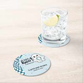 ブルー幽霊リトルブーはほとんど赤ちゃんシャワー ラウンドペーパーコースター