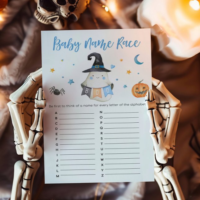 ブルー幽霊リトルブーベビーネームレースゲーム (Little Boo Baby Shower Baby Name Race Game)