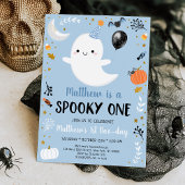 ブルー幽霊不気味ワンファースト誕生日 招待状