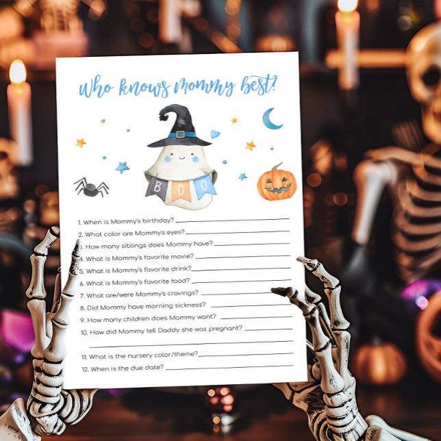 ブルー幽霊小さなブー誰がママのゲームを知っ最高のている (Little Boo Baby Shower Who Knows Mommy Best Game)