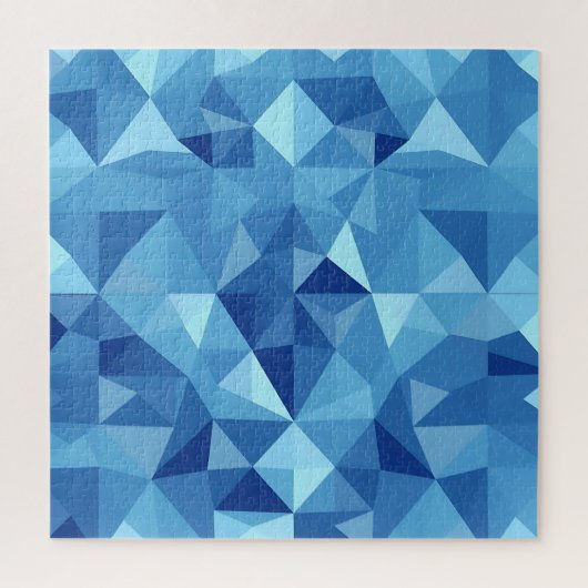 ブルー幾何学モザイクタイル柄 ジグソーパズル (縦)