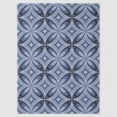 ブルー幾何学模様レトロスタイル 薄葉紙 (正面)