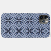 ブルー幾何学模様レトロスタイル Case-Mate iPhoneケース (裏面(横))