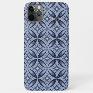 ブルー幾何学模様レトロスタイル iPhone 11 PRO MAXケース
