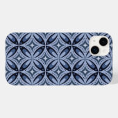 ブルー幾何学模様レトロスタイル Case-Mate iPhoneケース (裏面 (横))