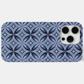 ブルー幾何学模様レトロスタイル Case-Mate iPhoneケース (裏面 (横))